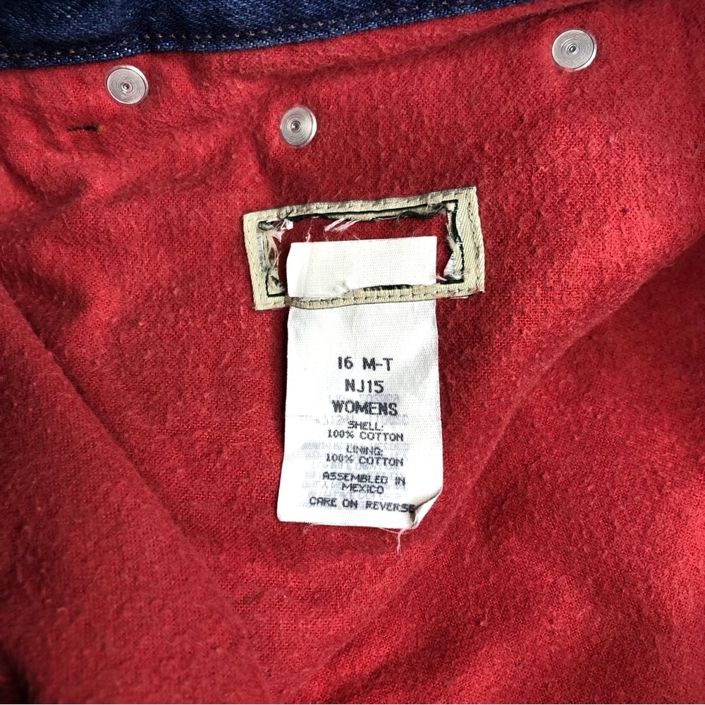LLBean red flannel lined super high rise jeans, item NJ15 - Picture 5 of 5